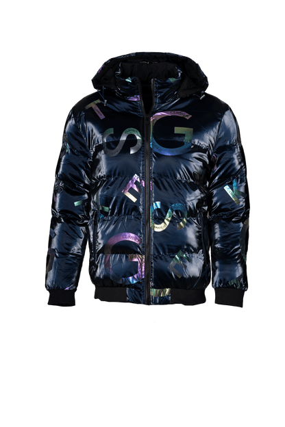 Chaqueta Doble Faz Puffer Brillante