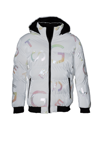 Chaqueta Doble Faz Puffer Brillante