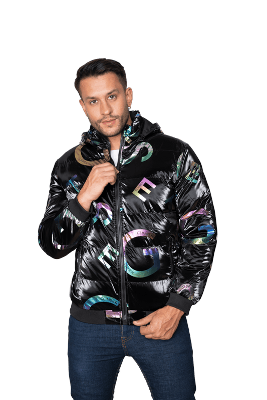 Chaqueta Doble Faz Puffer Brillante