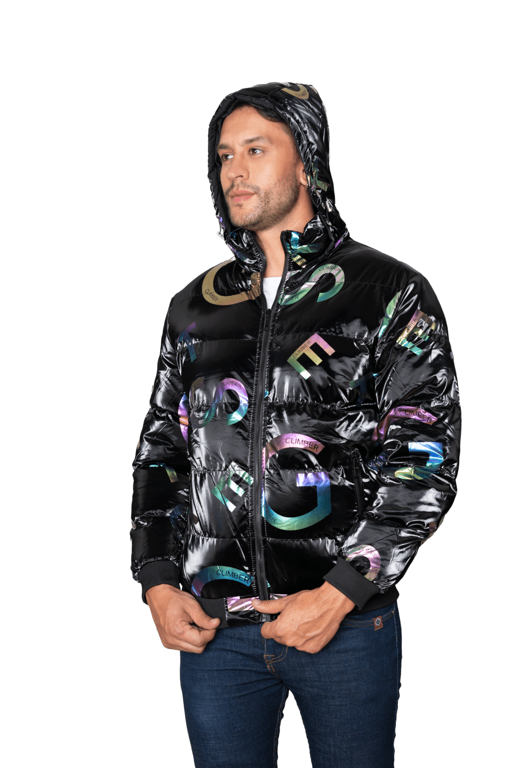 Chaqueta Doble Faz Puffer Brillante